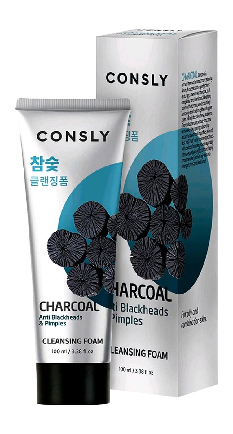 Изображение товара Пенка для умывания Consly c древесным углем кремовая против черных точек 100мл
