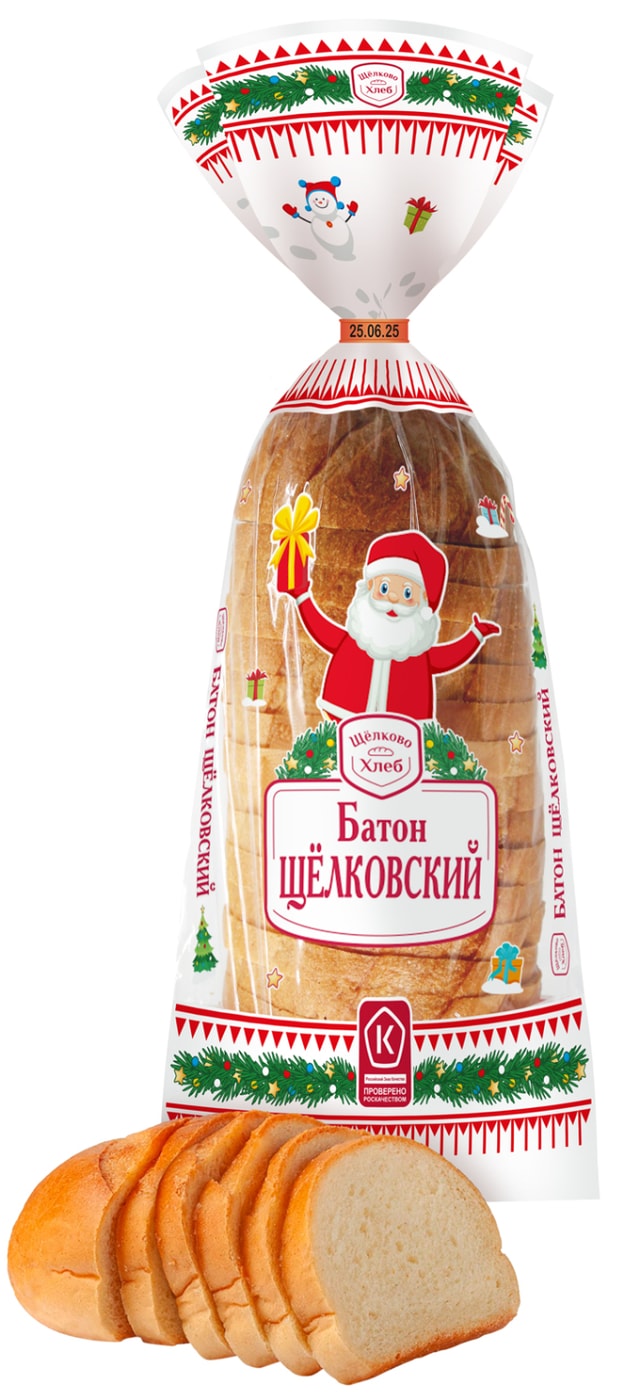 Изображение товара Щелковохлеб Хлеб Батон Щелковский нарезка 380г Россия