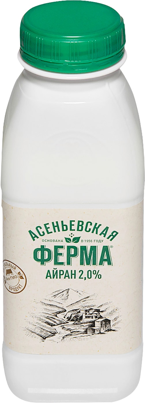 Изображение товара Напиток кисломолочный Асеньевская Ферма Айран 2% 330мл