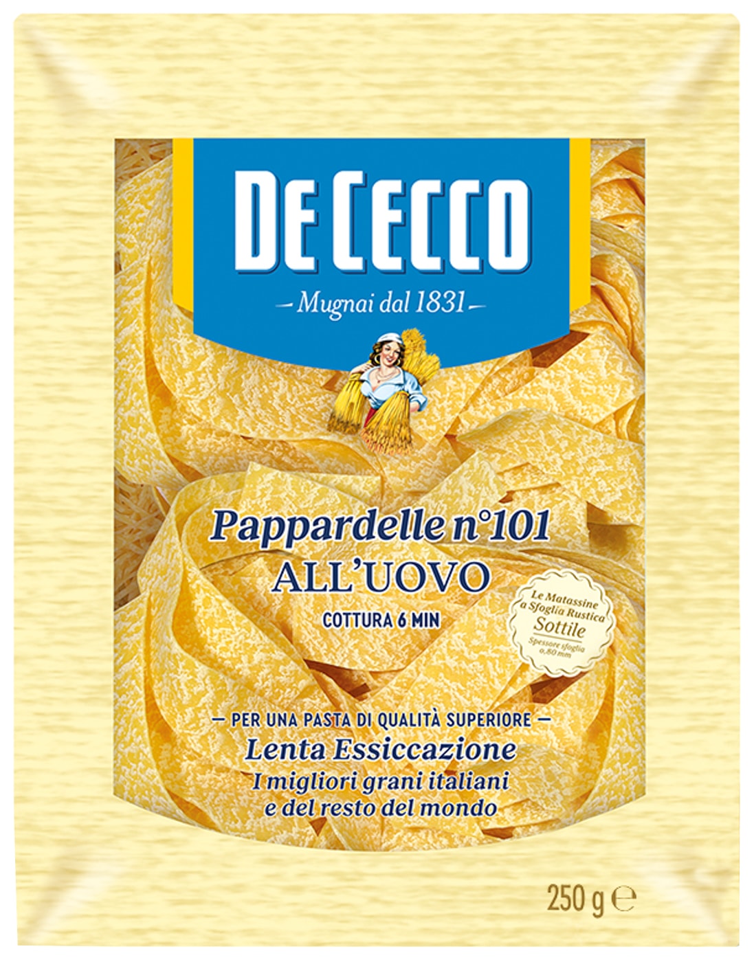 Изображение товара Макароны De Cecco Pappardelle alluovo n.101 250г