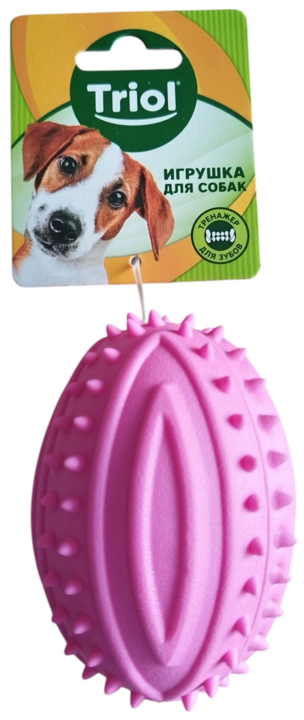 Изображение товара Игрушка для собак Triol Мяч для регби с шипами из резины в ассортименте 9см