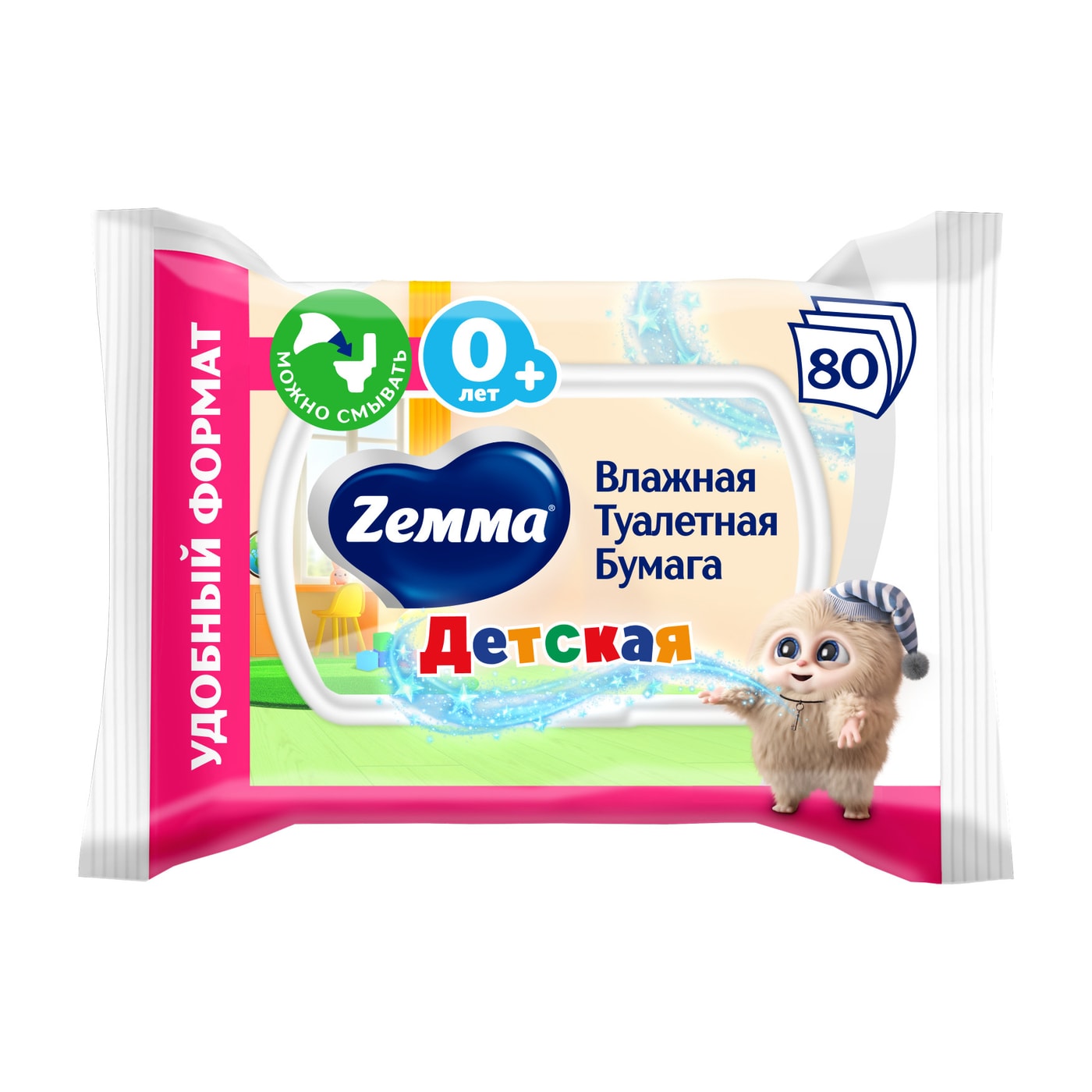 Изображение товара Влажная туалетная бумага Zemma детская 80шт