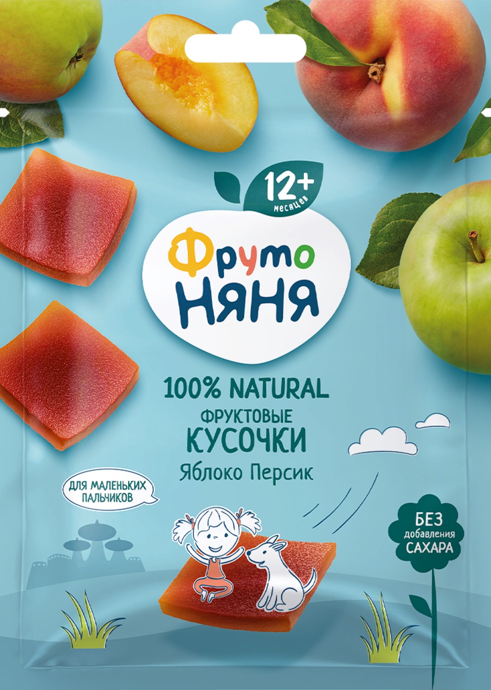 Изображение товара Кусочки фруктовые ФрутоНяня Яблоко-персик 56г