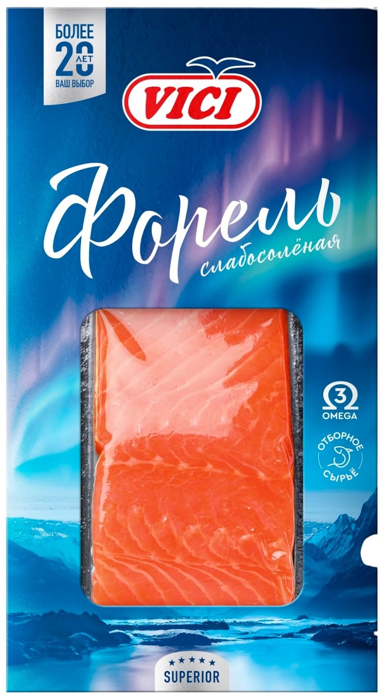 Изображение товара Форель радужная Vici филе-кусок слабосоленая 200 г