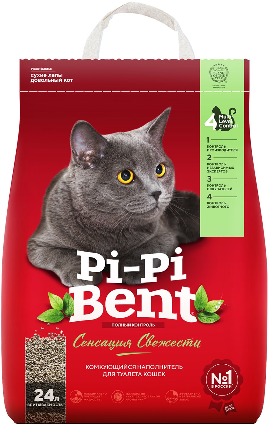 Изображение товара Наполнитель Pi-Pi Bent Сенсация свежести 24л для кошачьего туалета