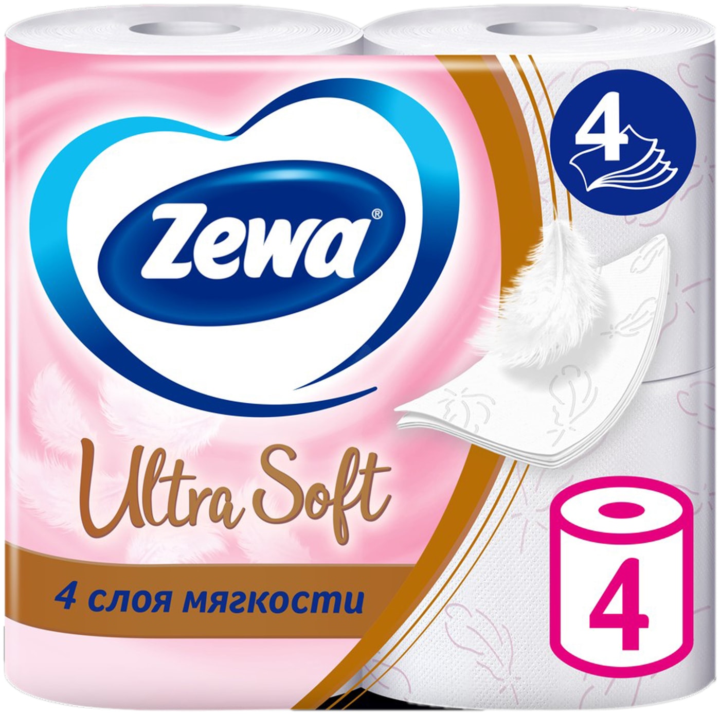 Изображение товара Туалетная бумага Zewa Ultra Soft 4 рулона 4 слоя