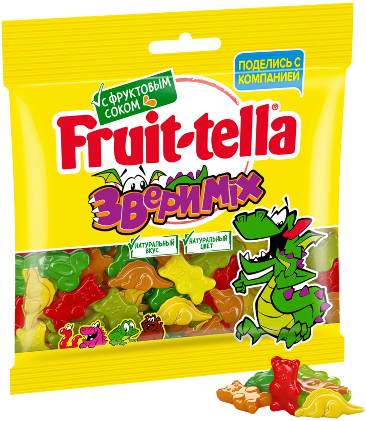 Изображение товара Мармелад Fruittella жевательный Звери Mix 150г