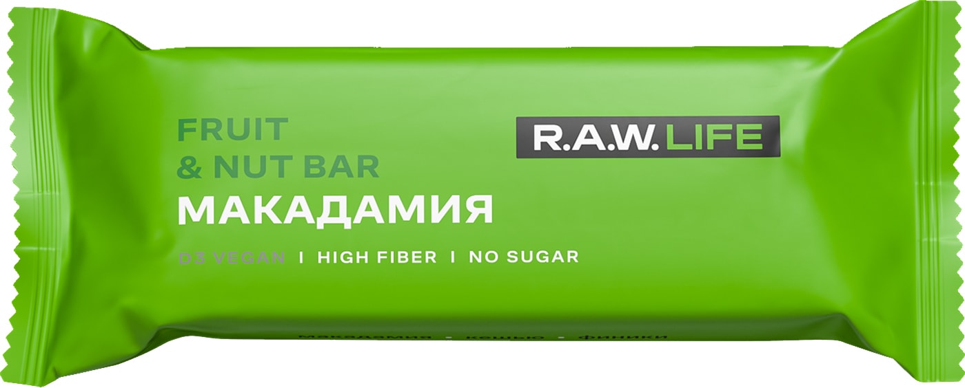 Изображение товара Батончик R.A.W. LIFE Орехово-фруктовый макадамия 47г