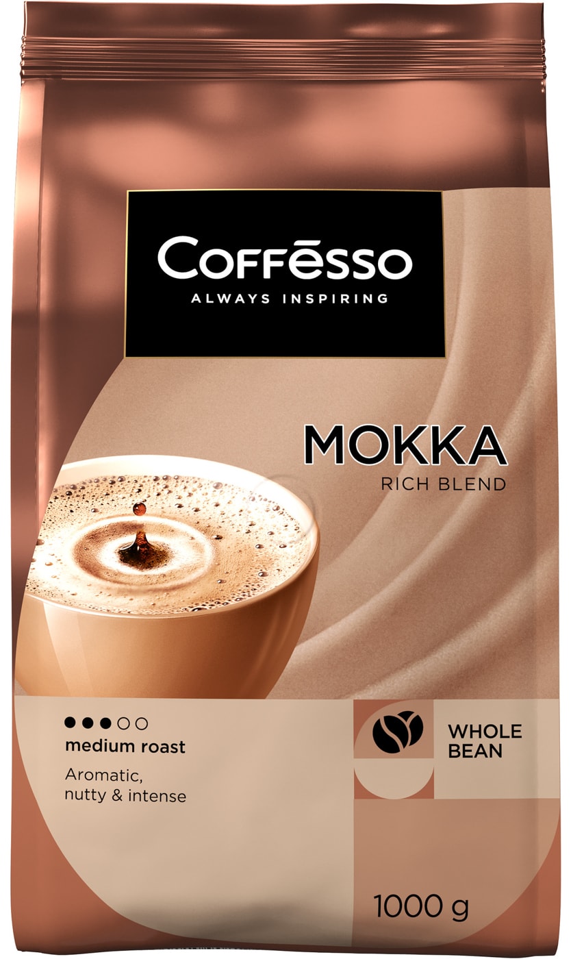 Изображение товара Кофе в зернах Coffesso Mokka 1 кг насыщенный вкус и аромат