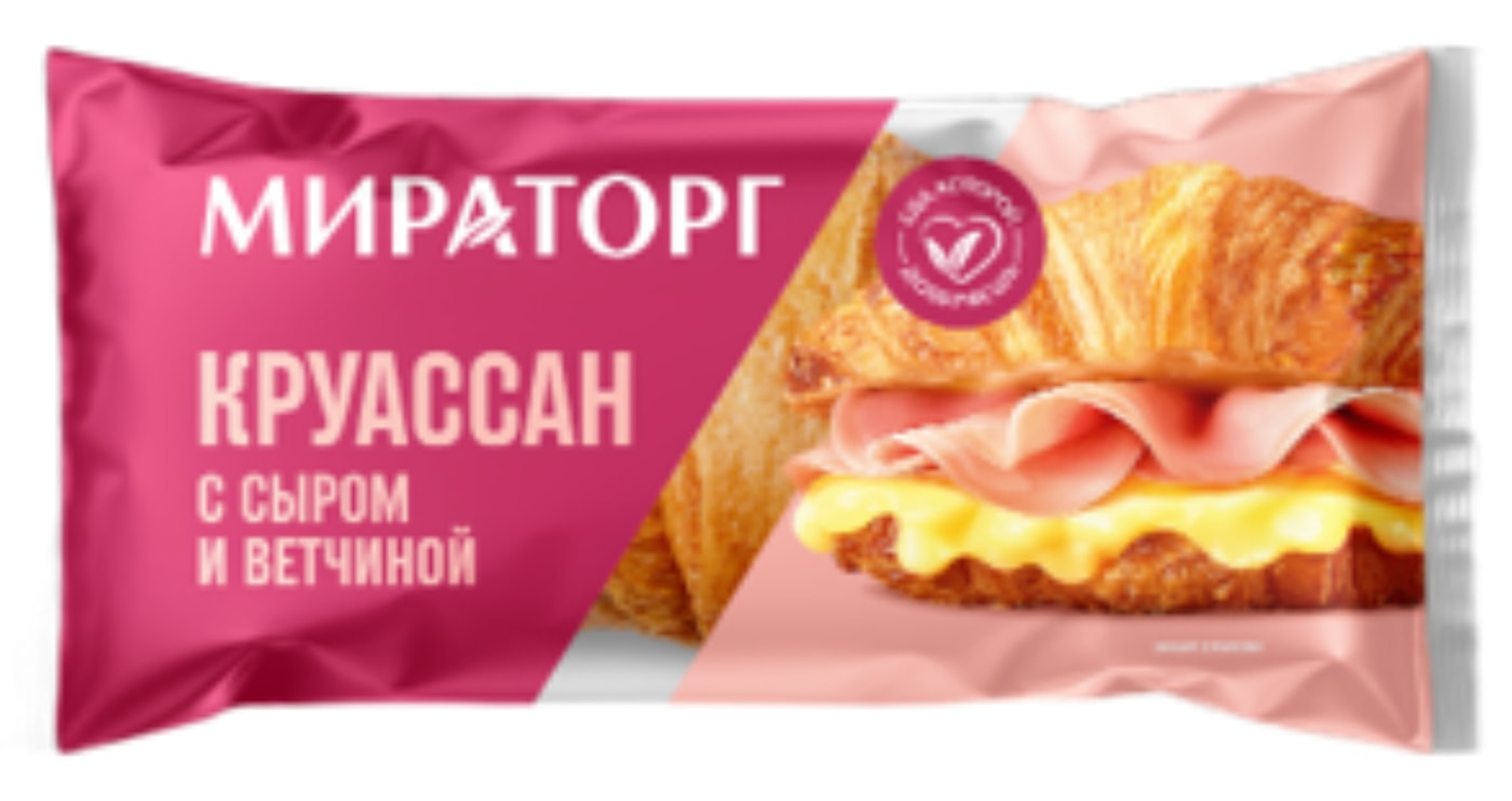 Изображение товара Круассан Мираторг с сыром и ветчиной 110г быстрое готовое блюдо