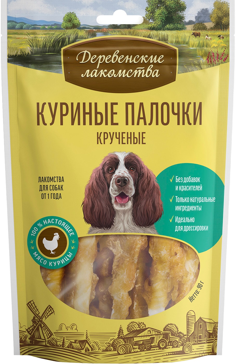 Изображение товара Лакомство для собак Деревенские лакомства Куриные палочки 90г