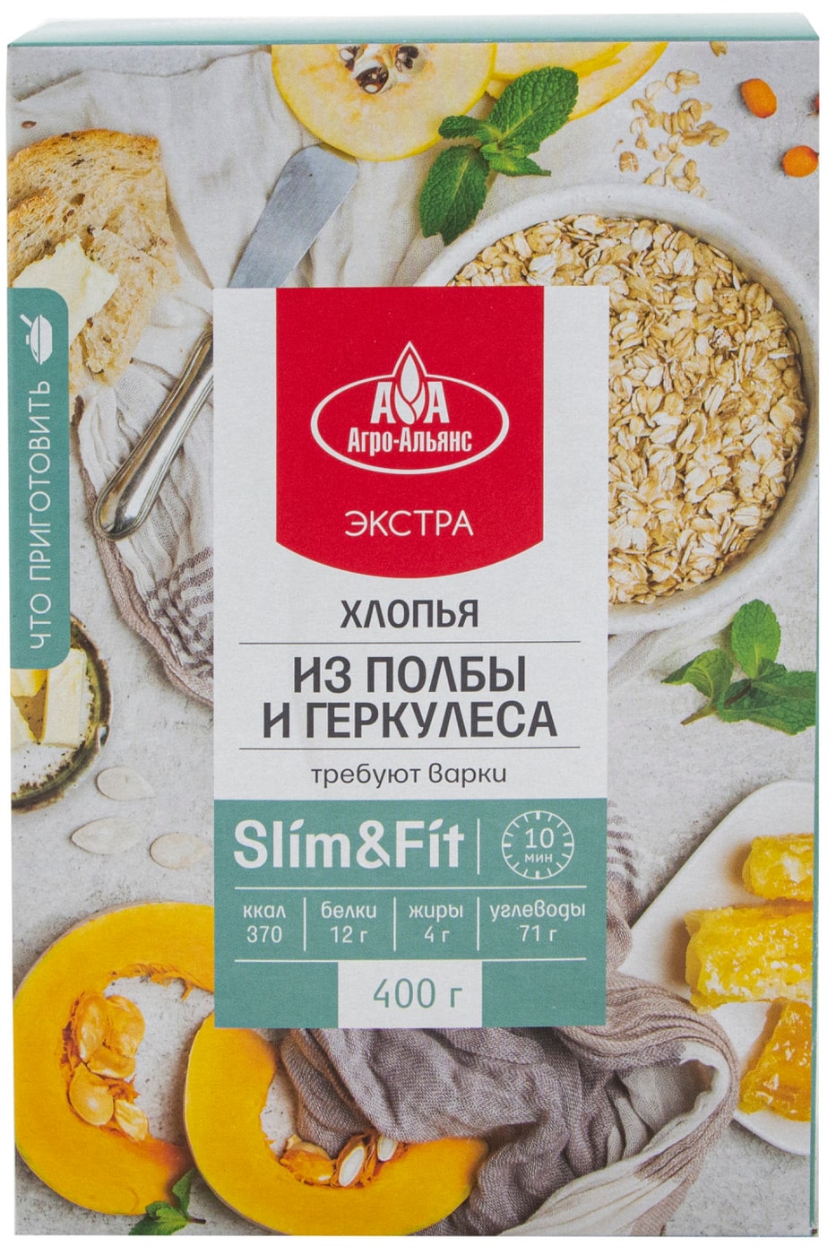 Изображение товара Хлопья Агро-Альянс из полбы и геркулеса 400г