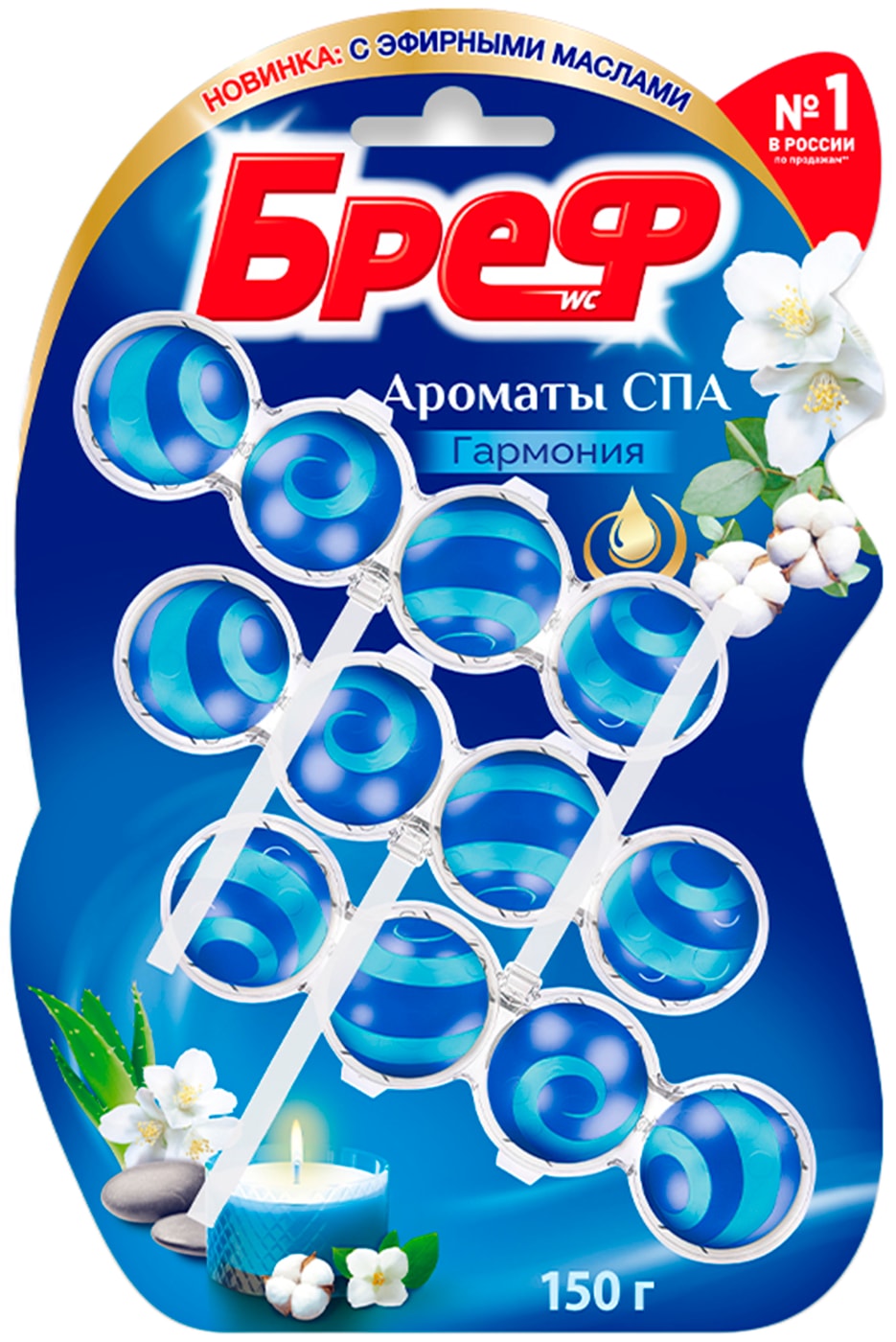Изображение товара Туалетный блок Бреф Ароматы СПА Гармония 50г*3шт