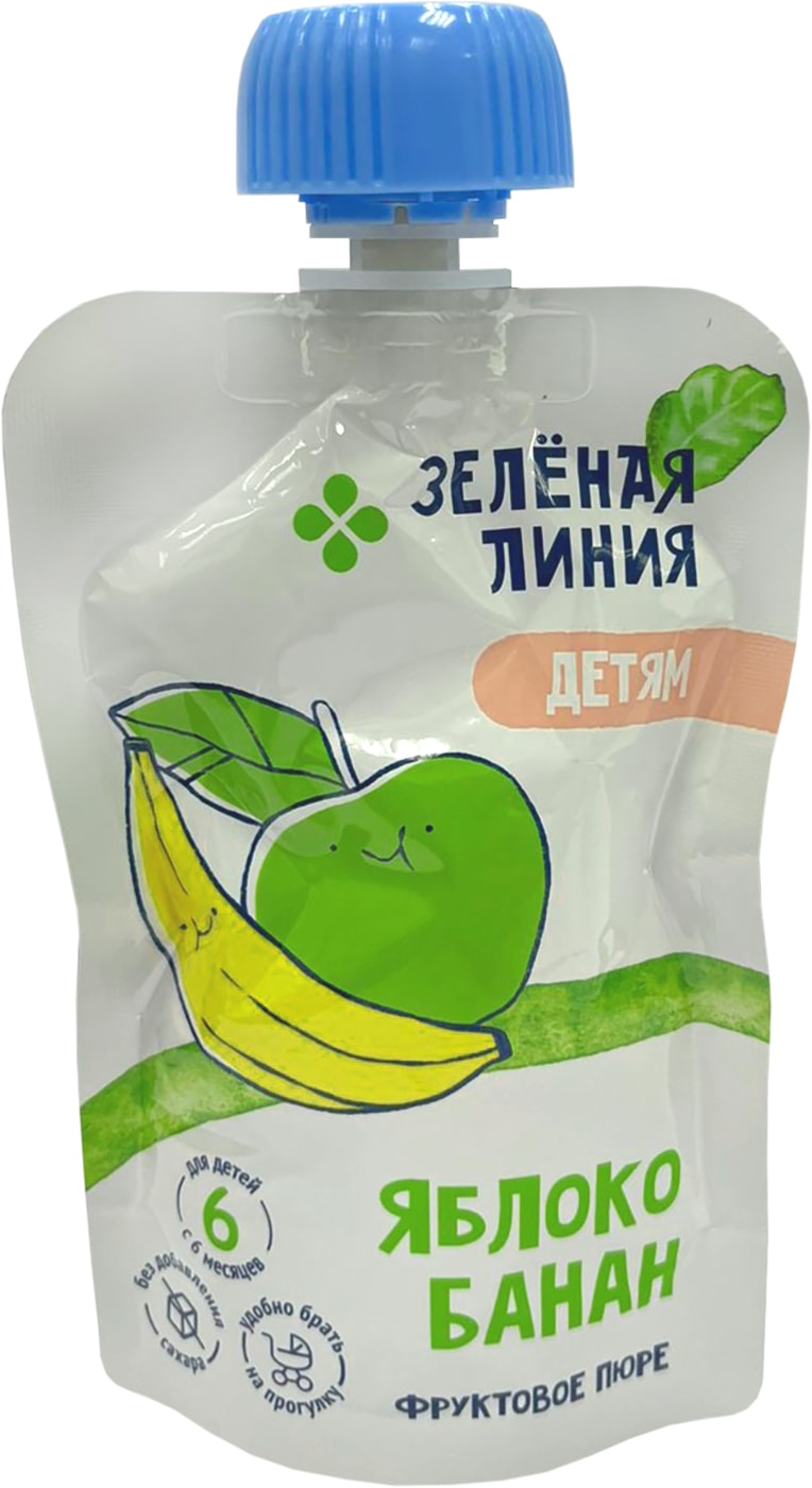 Изображение товара Пюре Зеленая линия Яблоко банан 90г детское