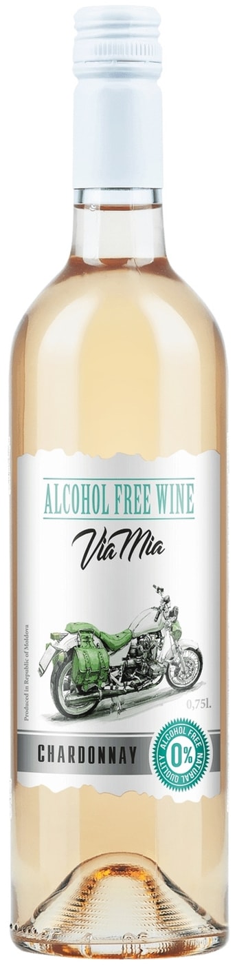 Изображение товара Вино Виа Миа Шардонне белое полусладкое 0.75л безалкогольное