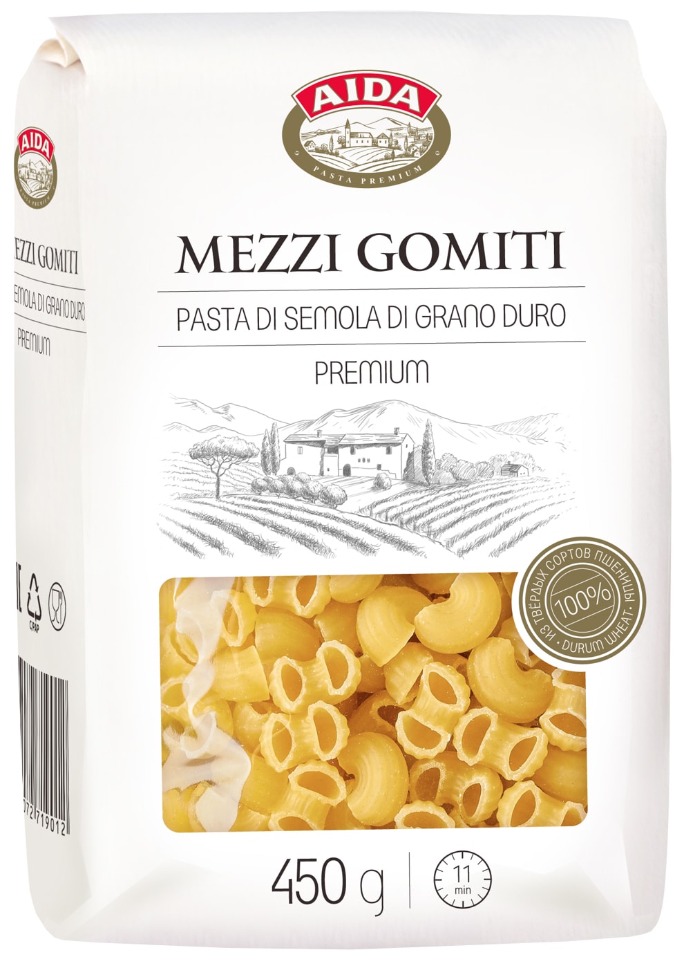 Изображение товара Макароны Aida Mezzi gomiti Рожки 450г - качественное питание