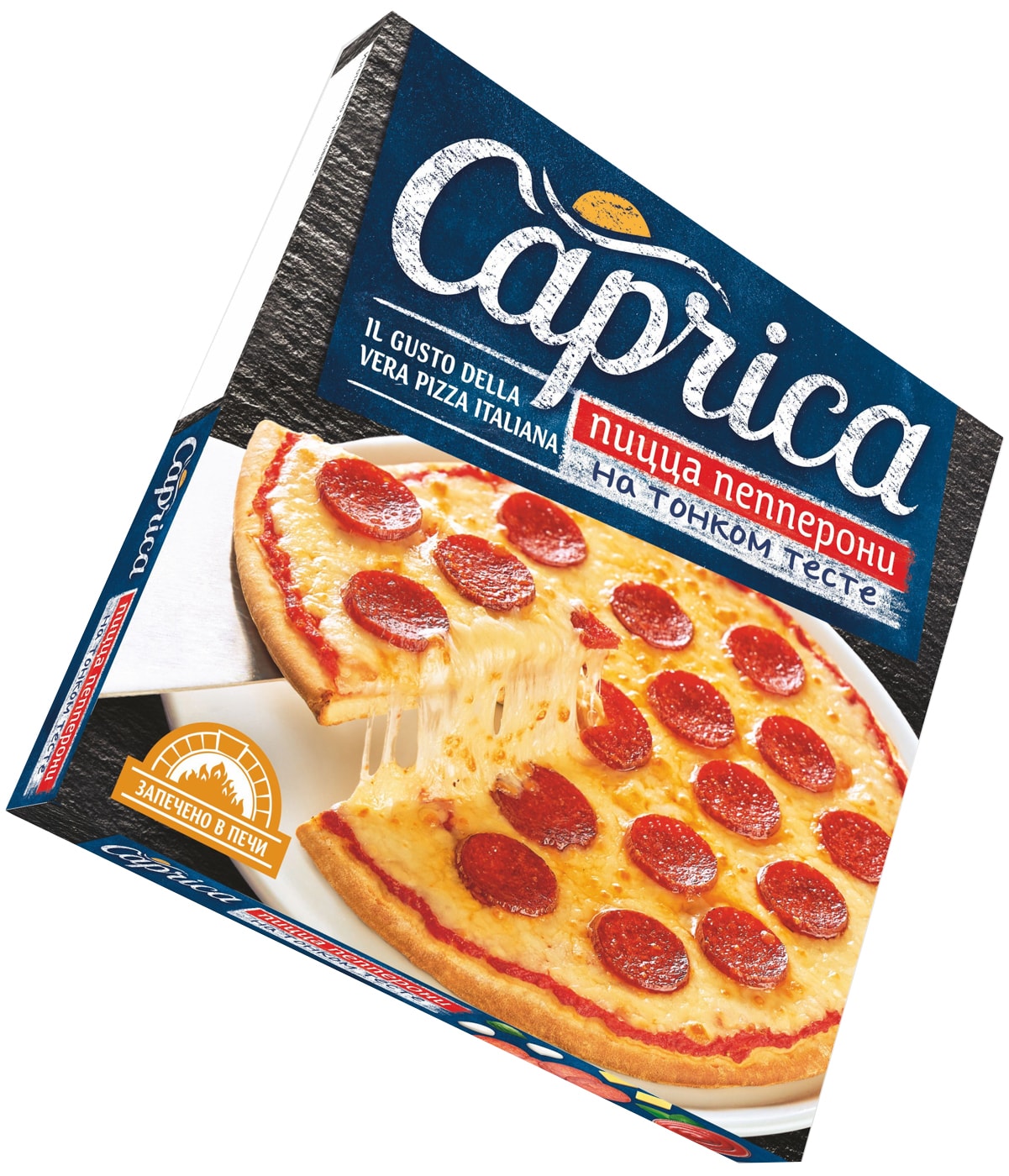 Изображение товара Пицца Caprica Пепперони на тонком тесте 320г