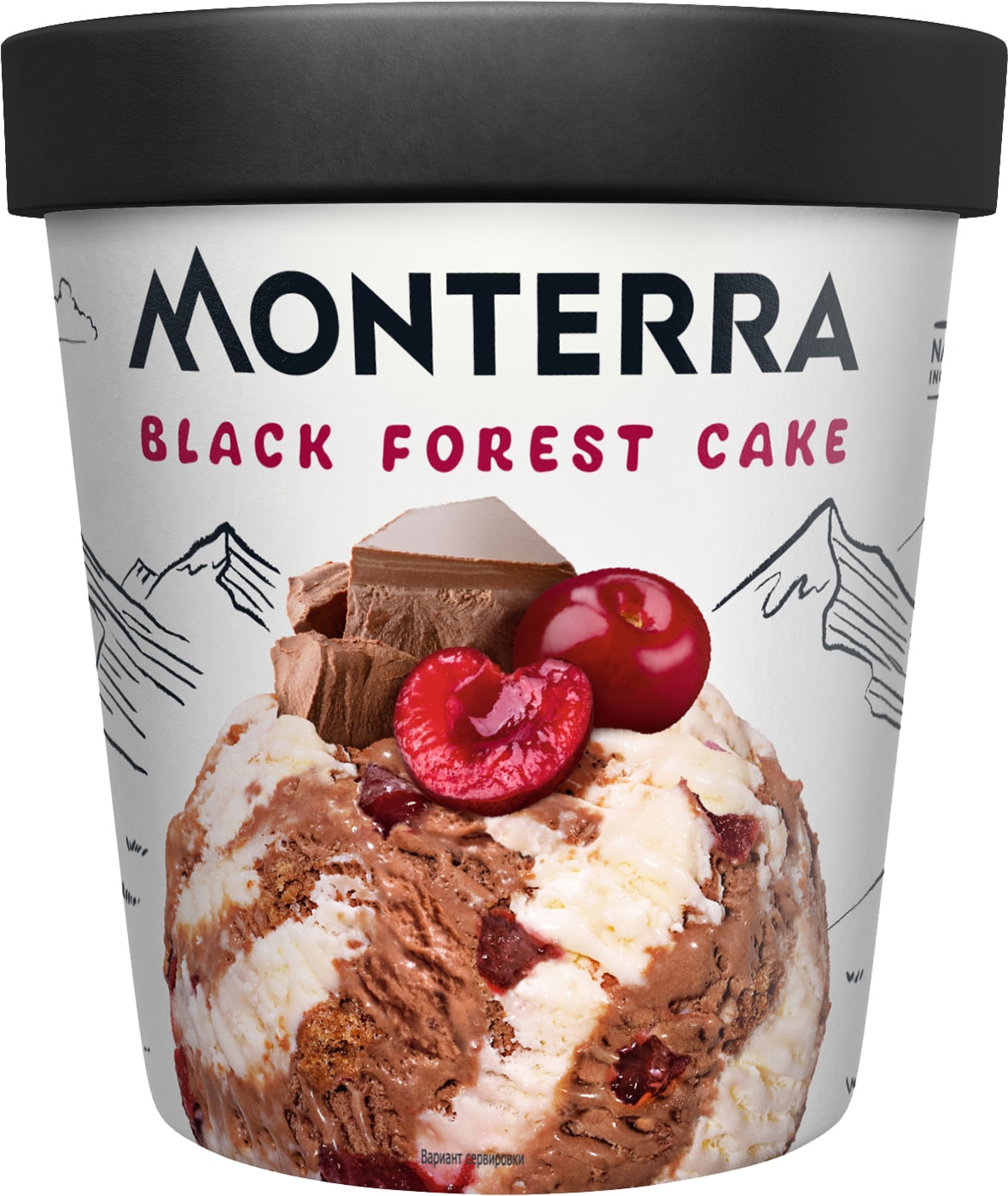 Изображение товара Мороженое Monterra Шоколадно-вишневый торт 480мл