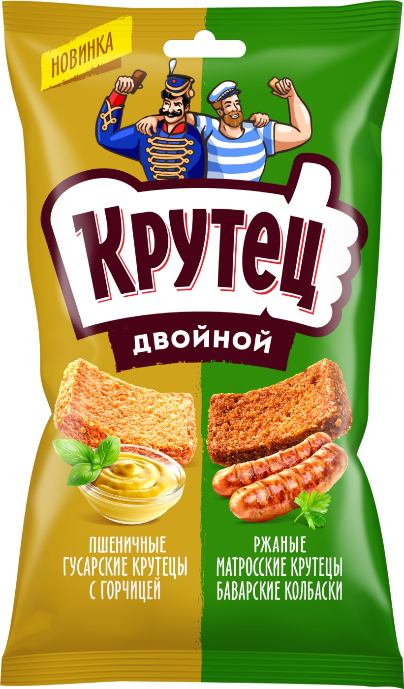 Изображение товара Смесь гренок Крутец двойной Горчица-Баварские колбаски 100г