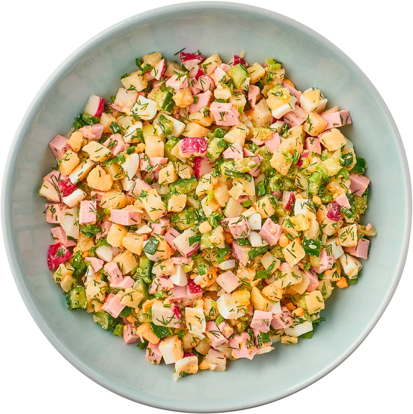 Изображение товара Салат Перекресток Select Набор для окрошки с куриной колбасой 250г