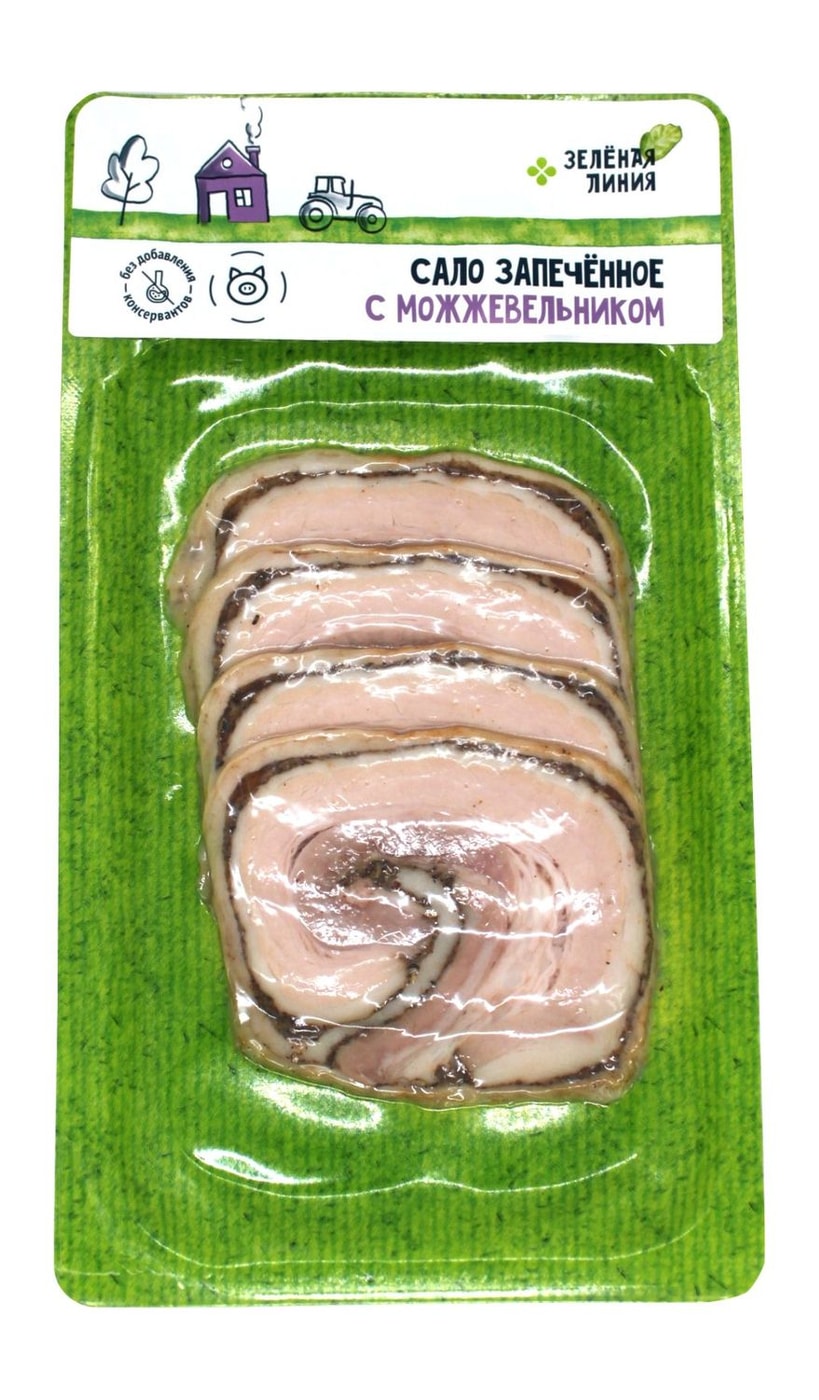 Изображение товара Сырьевые деликатесы Зеленая линия Сало Запеченное с можжевельником