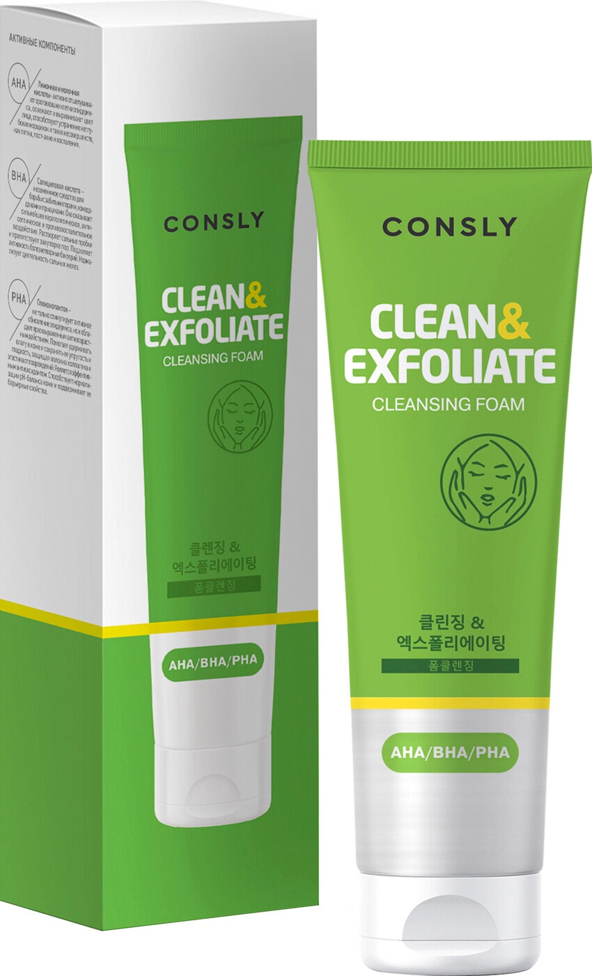 Изображение товара Пенка для умывания Consly Отшелушивающая с AHA BHA PHA кислотами 120мл