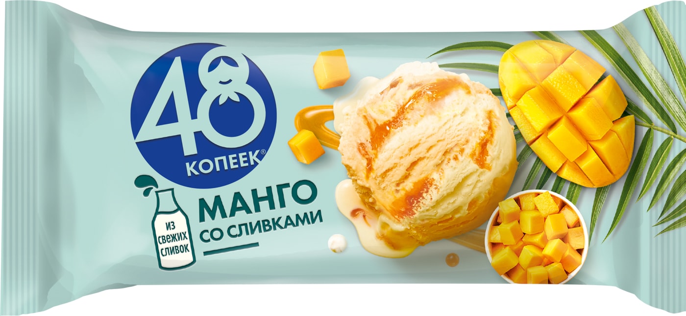 Изображение товара Мороженое 48 копеек Манго со сливками 241г
