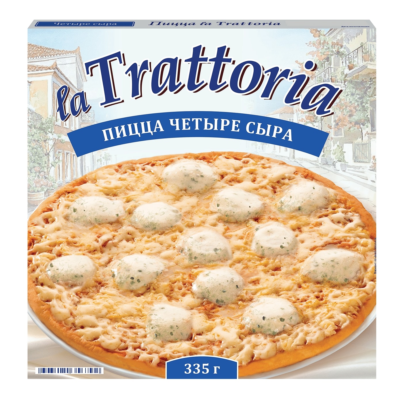 Изображение товара Пицца 4 сыра La Trattoria 335г замороженная Россия Изображение товара Пицца 4 сыра La Trattoria 335г замороженная Россия