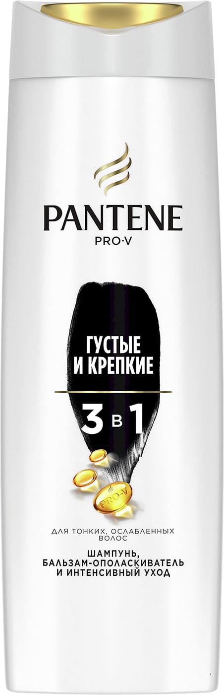 Изображение товара Шампунь и бальзам-ополаскиватель для волос Pantene Pro-V Густые и Крепкие 3в1 360мл
