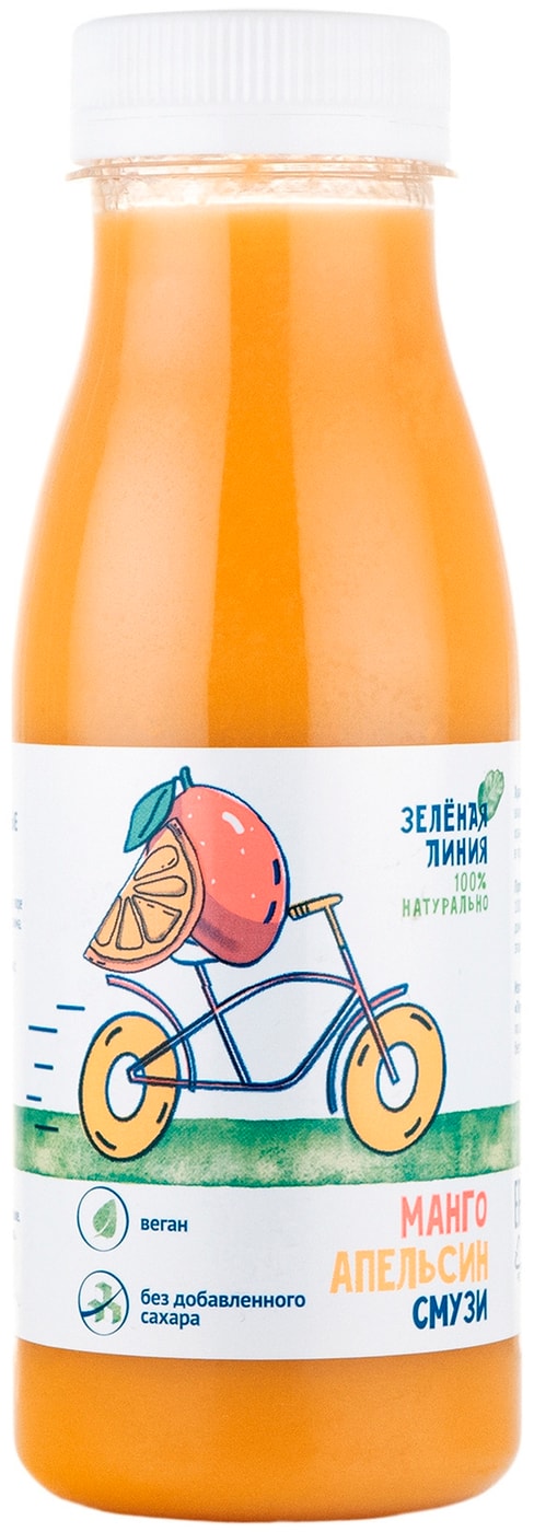 Изображение товара Смузи Зеленая Линия Манго-Апельсин 0.25 л