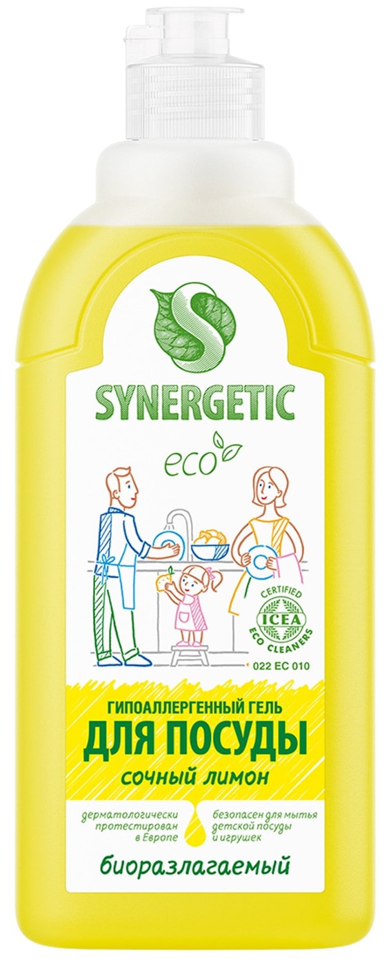 Изображение товара Средство для мытья посуды Synergetic Сочный лимон 500мл