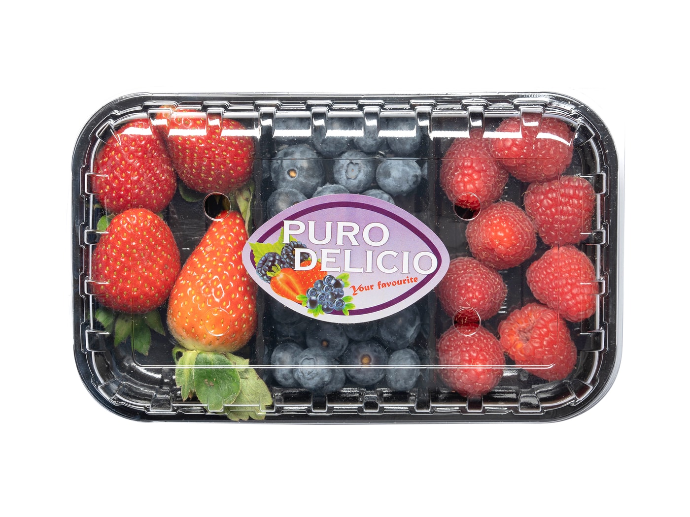 Изображение товара Ягоды микс Puro Delicio Голубика Малина Клубника 150г