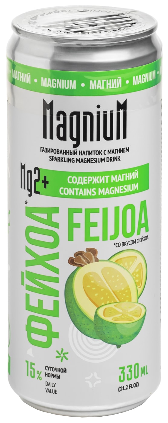 Изображение товара Напиток MagniuM Функциональный кондиционированный цитратом магния Фейхоа газированный 330мл