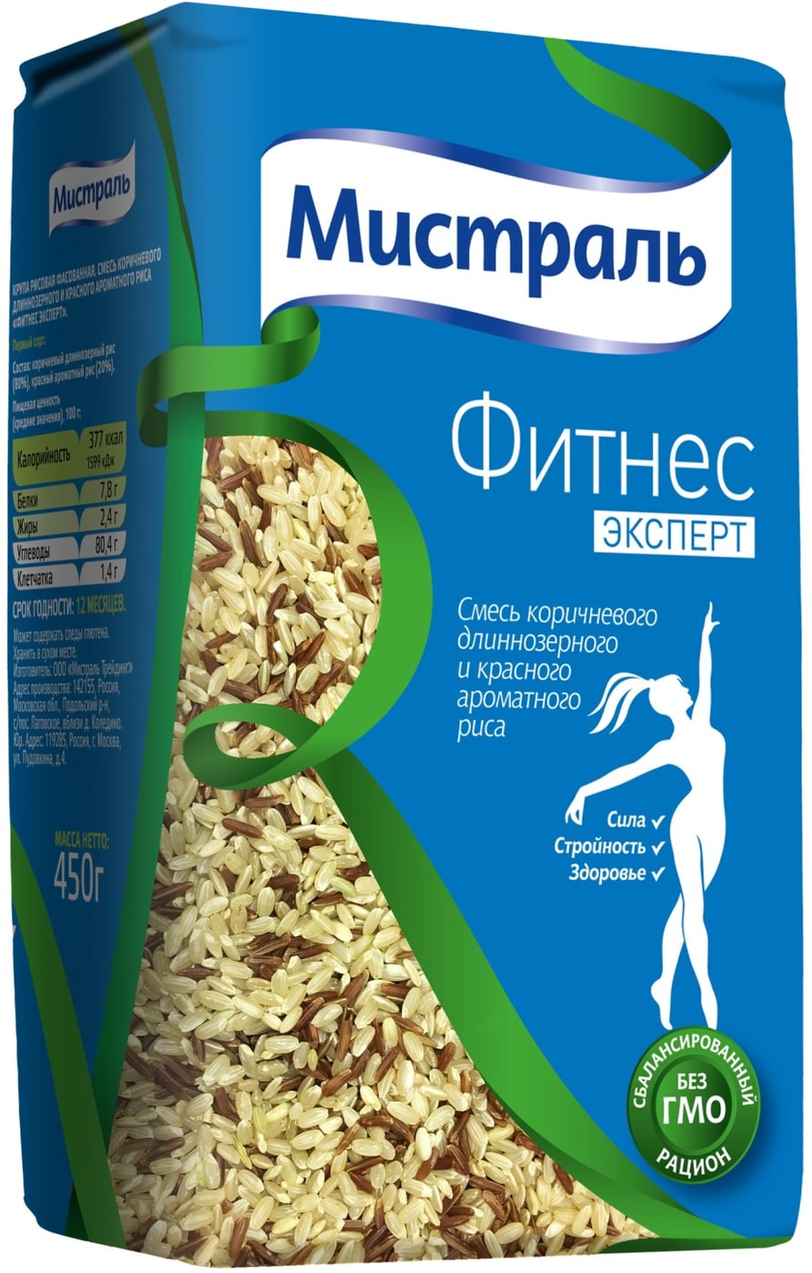 Изображение товара Рис Мистраль Фитнес Эксперт 450г для здорового питания