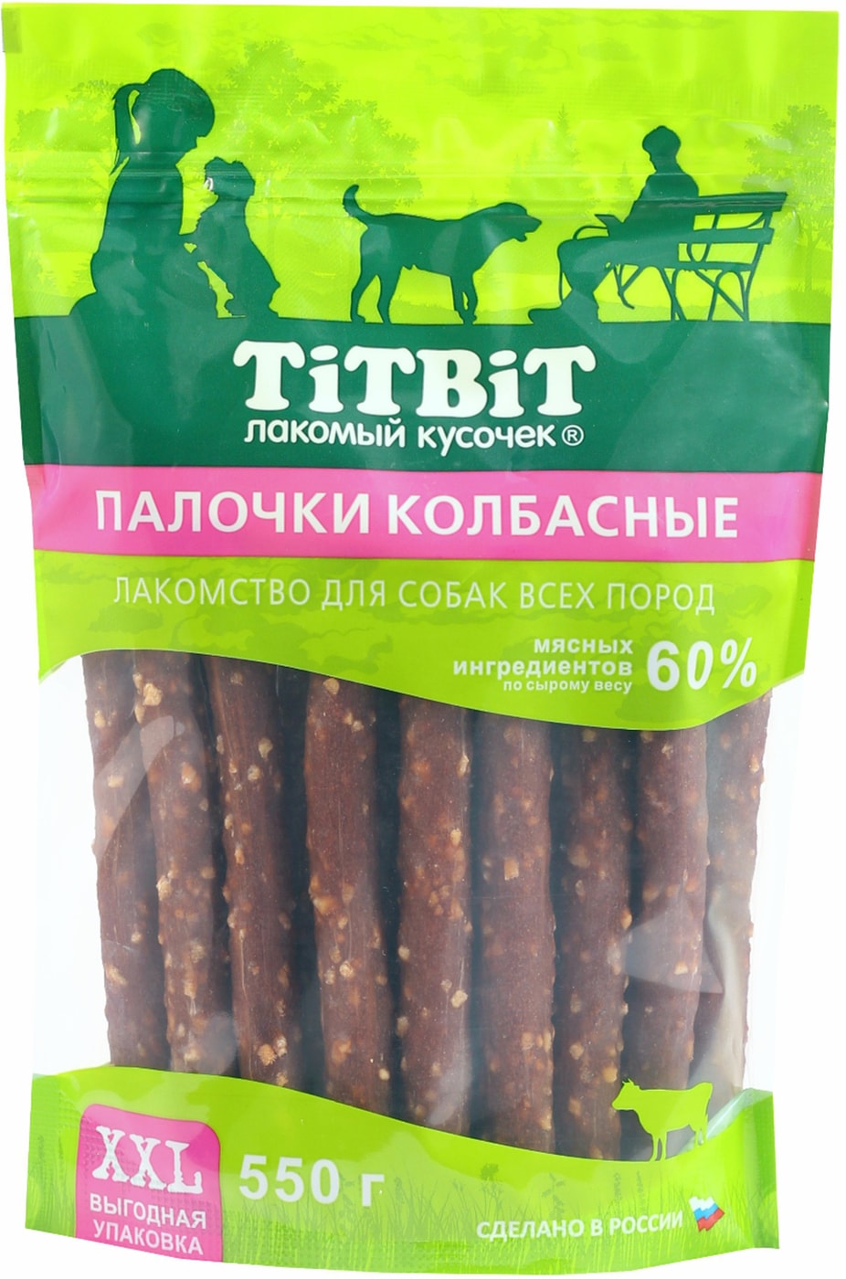 Изображение товара Лакомство для собак TiTBiT Палочки колбасные 550г