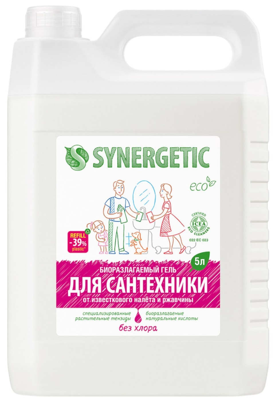 Изображение товара Средство для мытья сантехники Synergetic 5л с натуральными кислотами