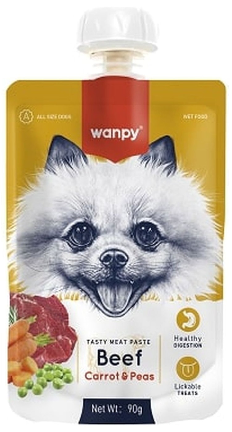 Изображение товара Лакомство для собак Wanpy Dog Мясной мусс из говядины и моркови 90 г