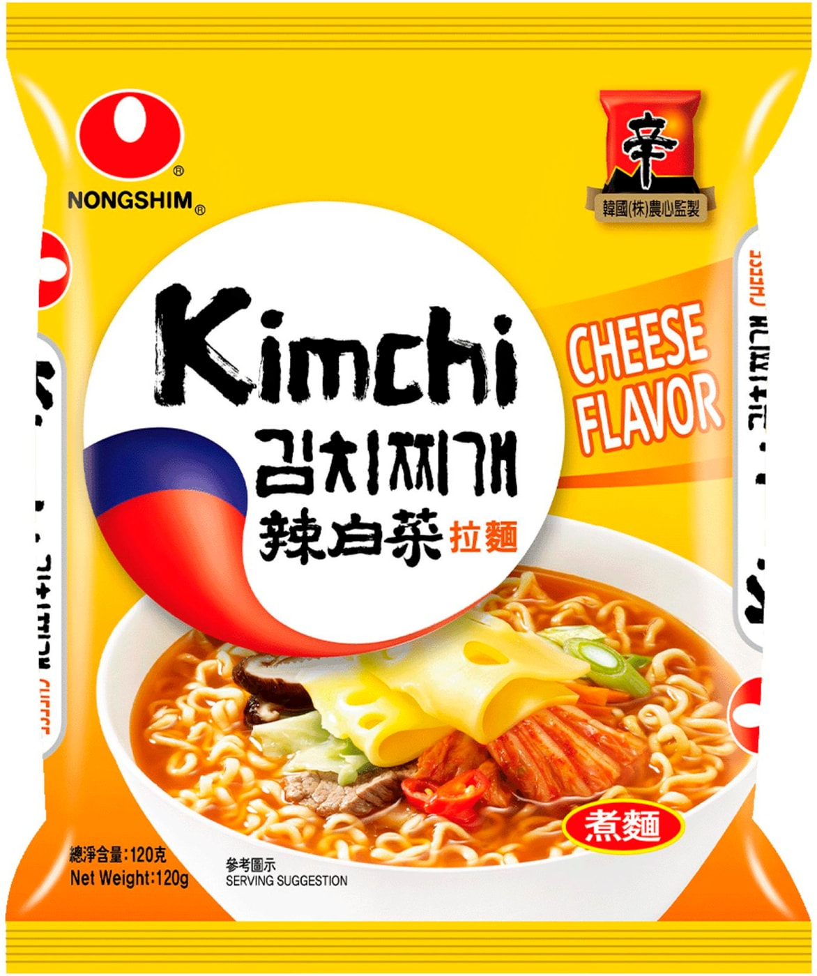 Изображение товара Лапша быстрого приготовления Nongshim Кимчи Рамен с сырным вкусом 120г