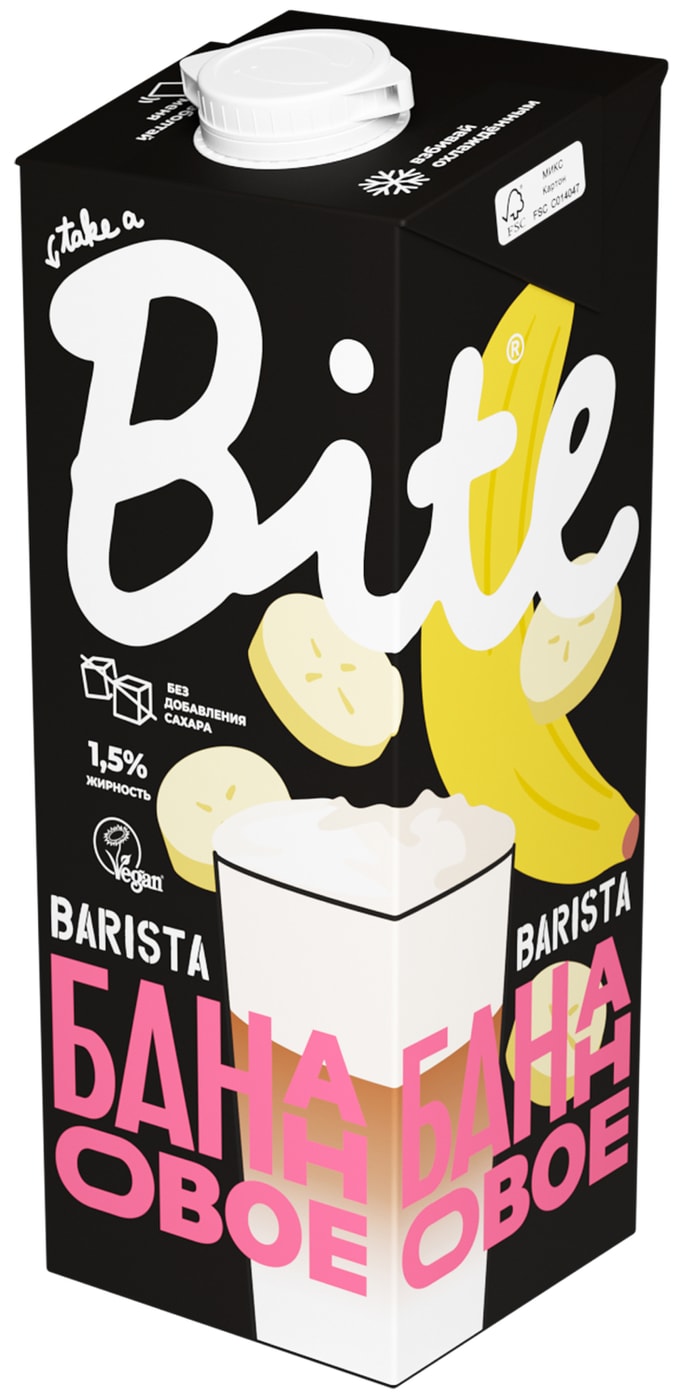 Изображение товара Напиток растительный Take a Bite Barista овсяно банановый 1 л