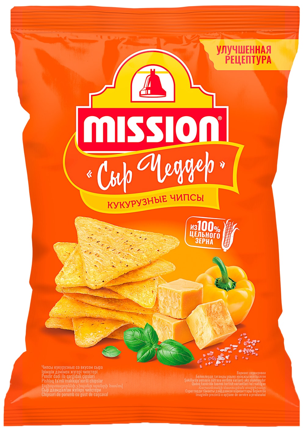 Изображение товара Чипсы кукурузные Mission со вкусом сыр Чеддер 150г