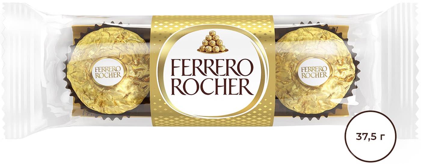 Изображение товара Конфеты Ferrero Rocher хрустящие из молочного шоколада 37.5г