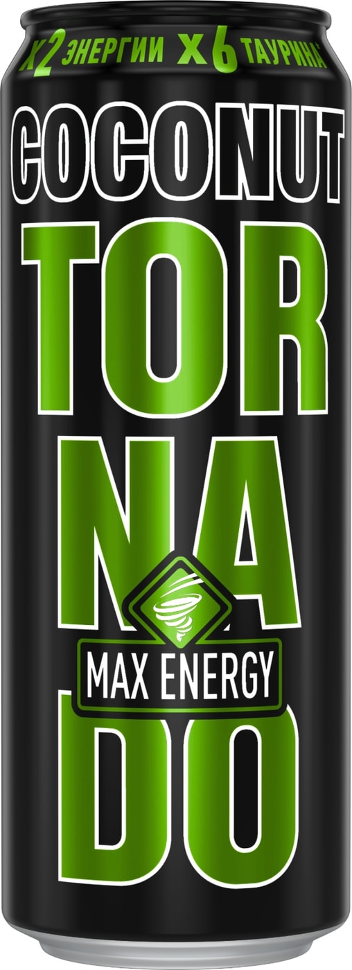 Изображение товара Напиток Tornado Max Energy Coconut 450мл энергетический напиток