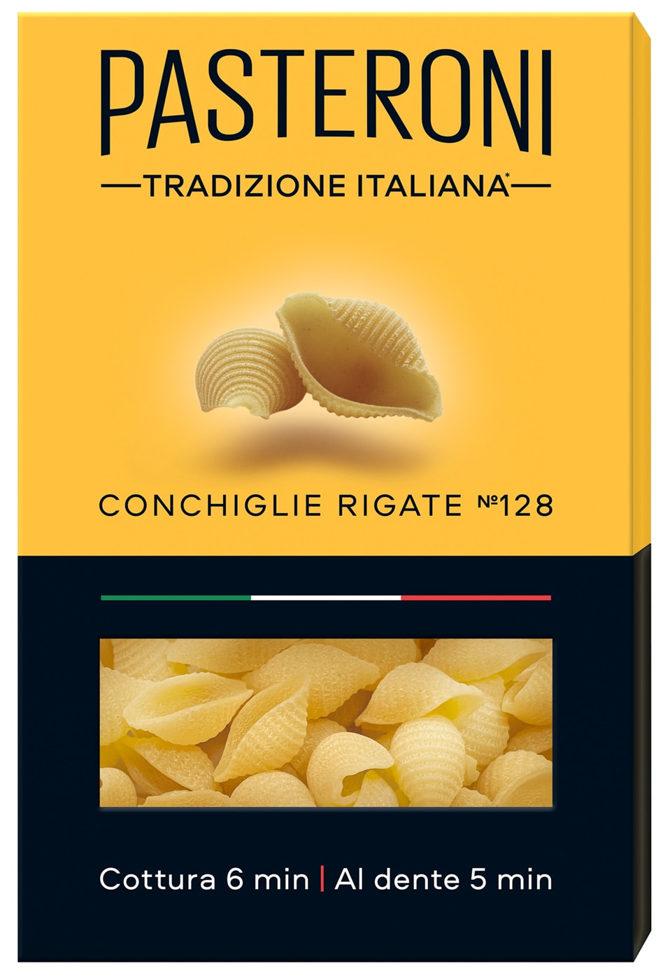 Изображение товара Макароны Pasteroni Conchiglie rigate №128 400г