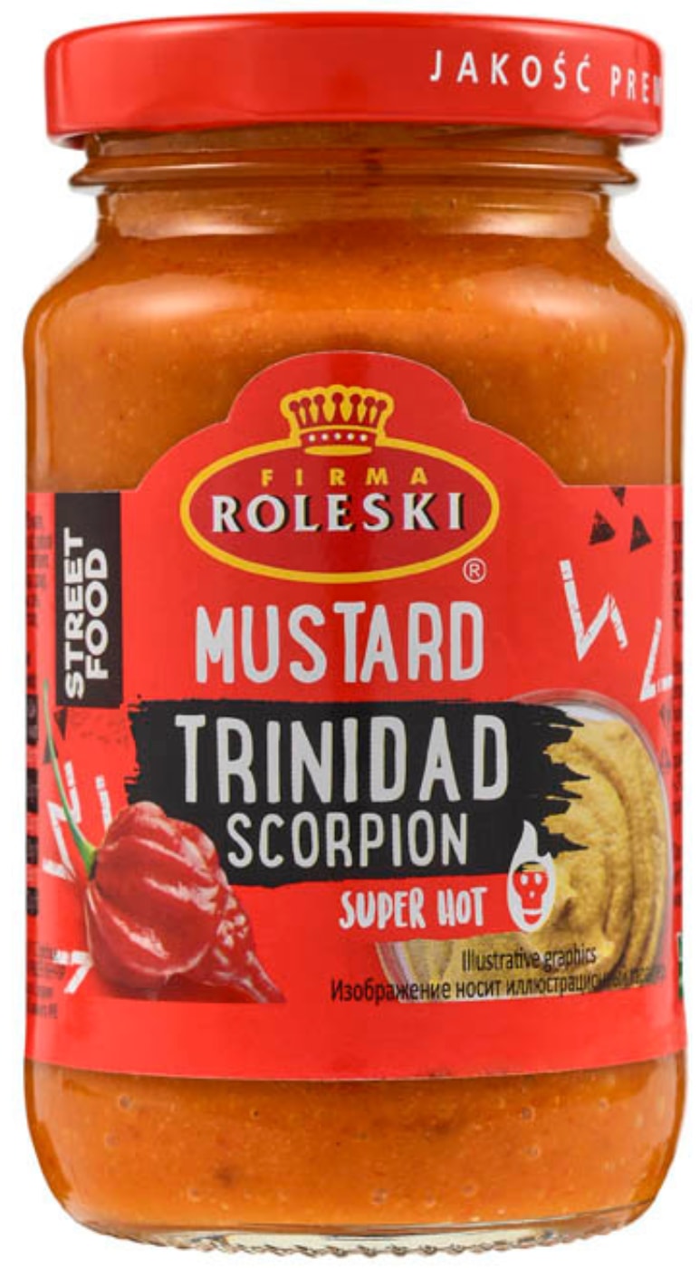 Изображение товара Горчица Roleski Trinidad Scorpion 210 г острый соус для блюд