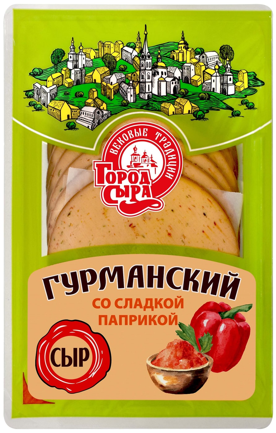 Изображение товара Сыр Город сыра Гурманский со сладкой паприкой 30% 125г