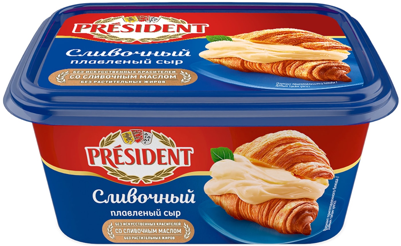 Изображение товара Сыр плавленый President Сливочный 45% 400г - нежный вкус и высокое качество