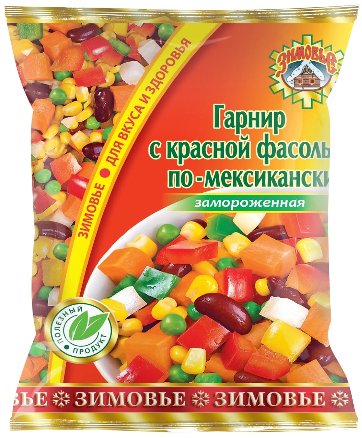 Изображение товара Гарнир Зимовье с красной фасолью 400г - овощная смесь быстрое приготовление