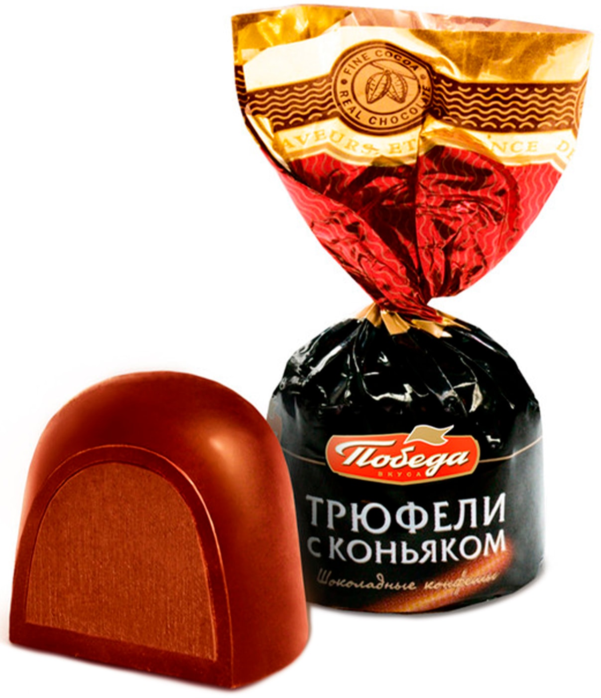 Изображение товара Трюфели Победа Вкуса в горьком шоколаде с коньяком 1кг