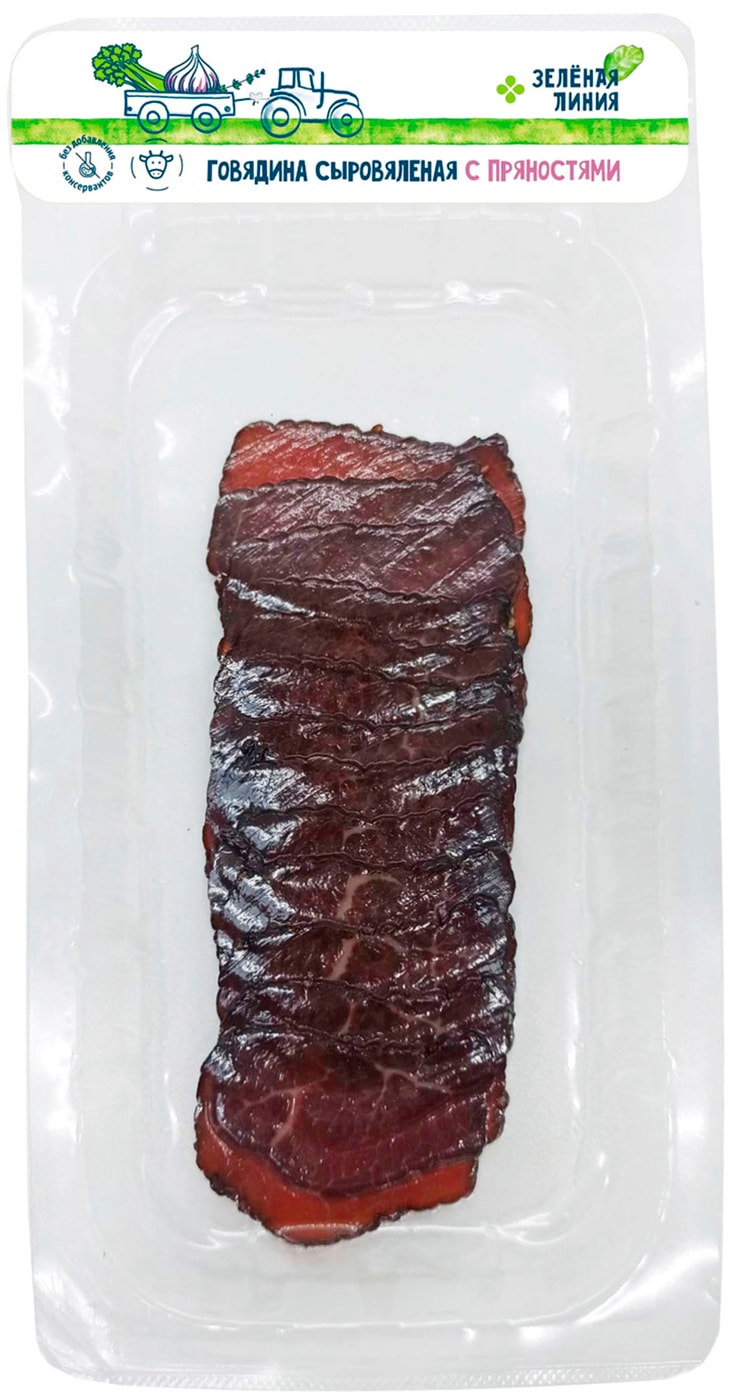 Изображение товара Говядина сыровяленая Зеленая Линия пряности 100 г
