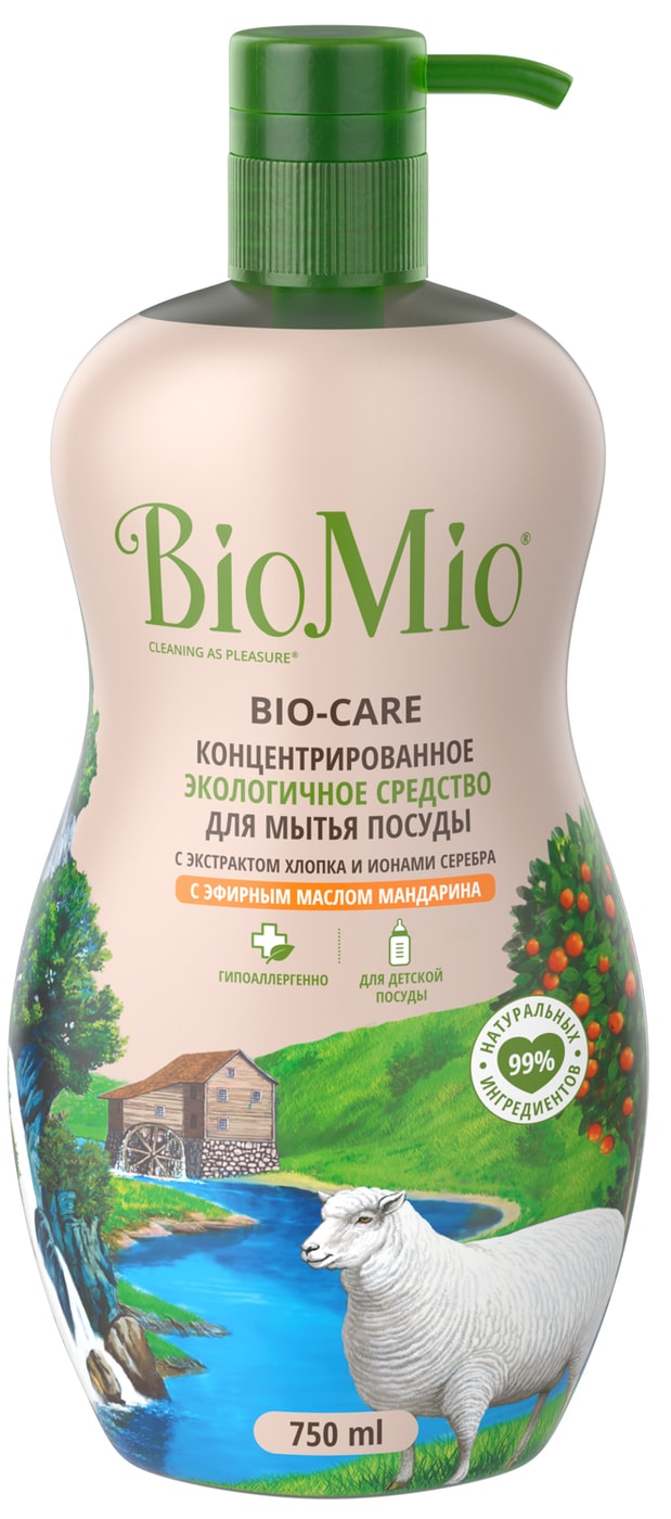 Изображение товара Средство для мытья посуды BioMio Bio-Care с эфирным маслом мандарина 750 мл